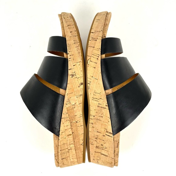 Kork-Ease Menzie Banded Wedge Cork Slide Sandals Black Leather NWOB Size 10M - Picture 5 of 12
